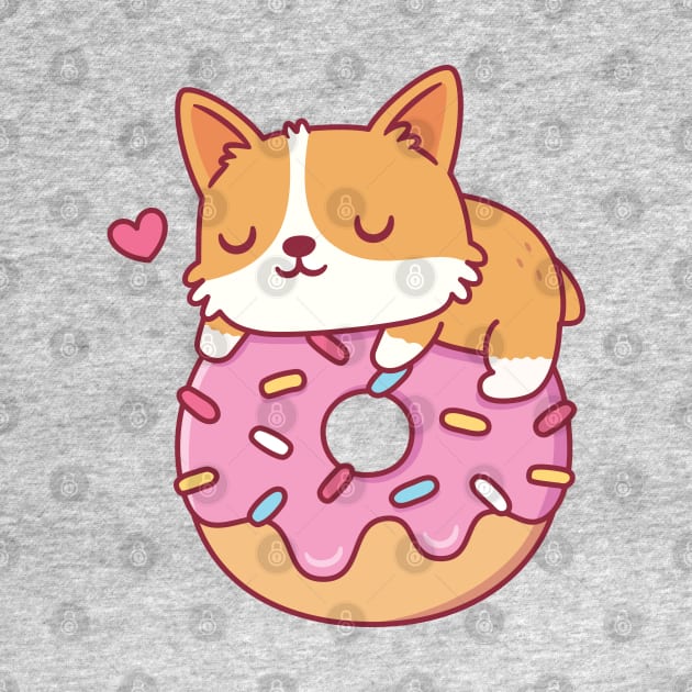 Cute Corgi On Donut Funny by rustydoodle